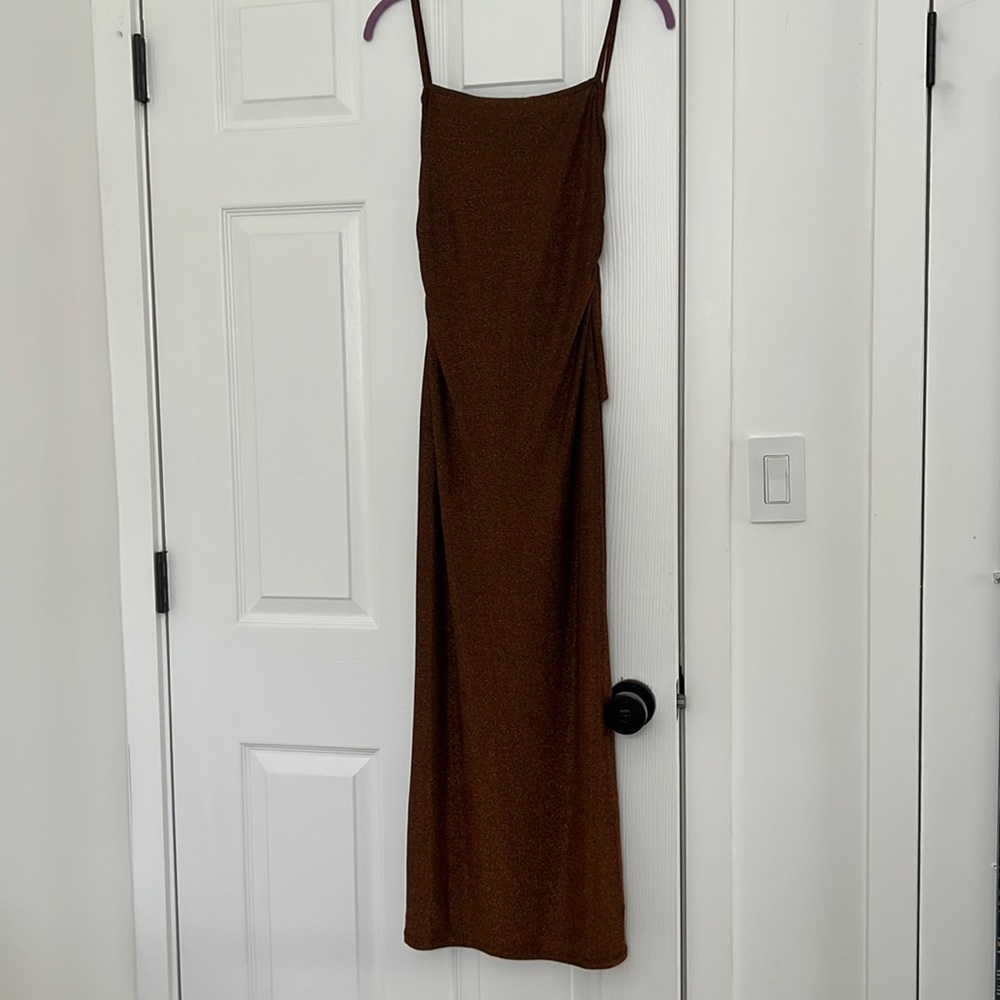 Reformation Breslin Dress - Metallic Copper